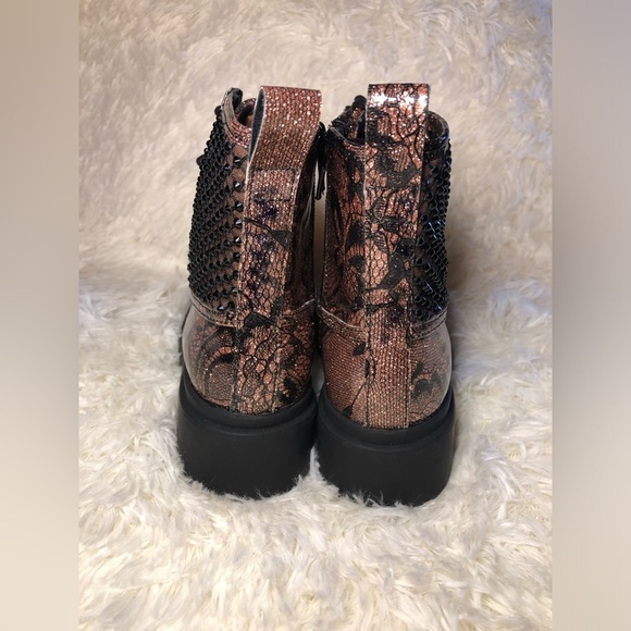 Steve Madden Brown and Black Studded Combat Boots - Picture 5 of 16